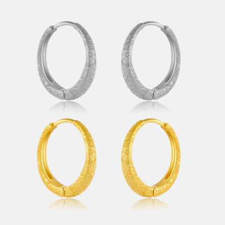 FUAMAY Large Hoop Sterling Silver Hammered Earrings Wholesale-925-sterling-silver-earring-jewellery Ohrringe Large Earrings