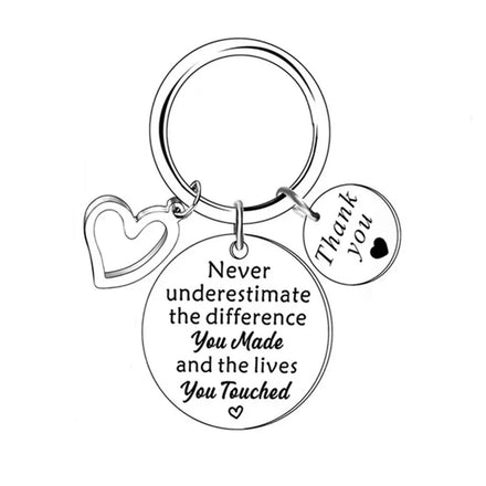 Thanksgiving Thank You Boss Day Retirement Farewell Leaving Gifts Stainless Steel Appreciation Gifts Keychain for Teacher