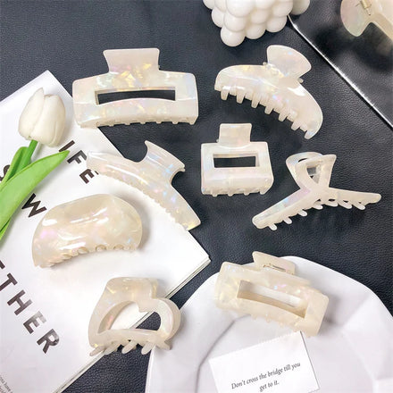 Wholesale Geometric square Checkerboard Hair Claw Clip Black and White Retro Acrylic Acetate Temperament Girl's Hair Grippers