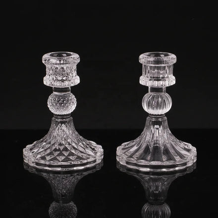 Creative Luxury Home Decoration Wedding Decor Table Centerpiece New Pillar Holder Scented K9 Crystal Handmade 10.5cm Tall