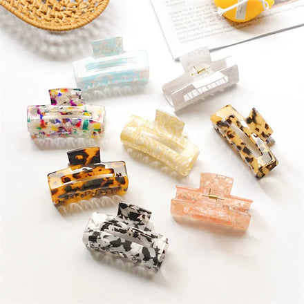 Hair Clips Claw Hair Accessories INS Tortoiseshell Square Large Mini Rectangle Hair Claw Clip