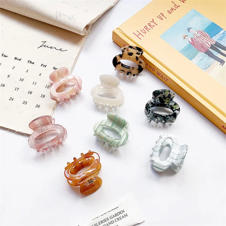 Korean Striped Acetic Acid Small Clip for Fixing Female High Horsetail Artifact