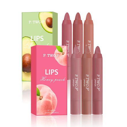 P.TWO.P Matte Lipstick Luxurious Waterproof Silky Finish Long-lasting Crayon Lipstick Lip Pencil