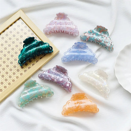 Triangle Acetate Lace Grab Clip for Women's Shark Clip