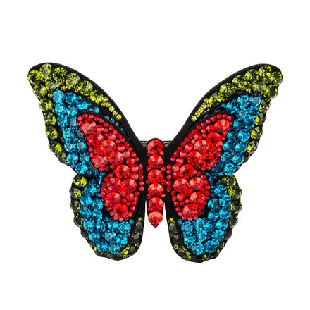HX-173 Korean Women Crystal Hair Clips Big Size Butterfly Rhinestone Spring Clips