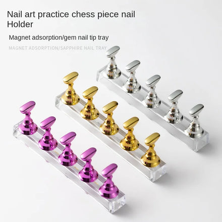 Nail Art Practice Nail Tip Nail Support Base Acrylic Chess Base Work Display Practice Rack