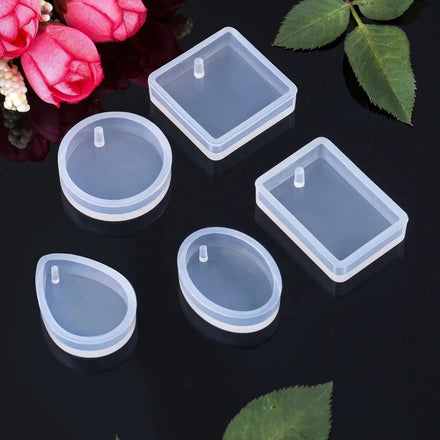 1Pcs/Set DIY Keychain Pendant Casting Silicone Mould Kit Keyrings Art Crafts Making Tools Crystal Epoxy Resin Mold OPP Bag