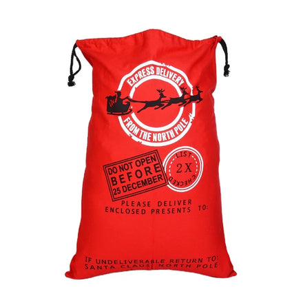 Ready to Ship Christmas Bag Canvas Santa Sack Red Color 100% Cotton 50X70cm Eco-friendly