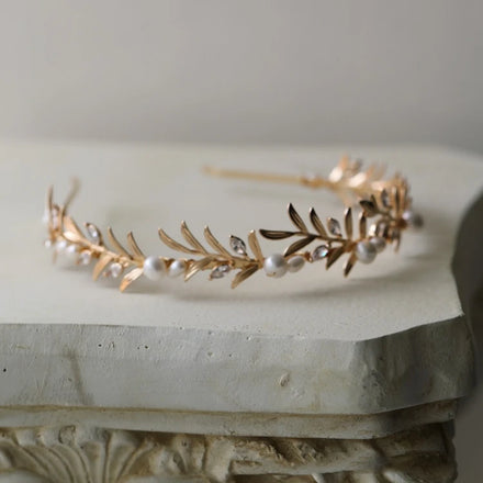 Pearl Hair Hoop Copper Zircon Bride Simple Headband Headdress Jewelry Popular Photography Wedding Accessories