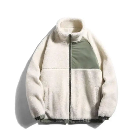 New Fashion Warm Stand up Collar Fur Coats Lamb Wool Winter Zip up Sherpa Fleece Jacket for Men