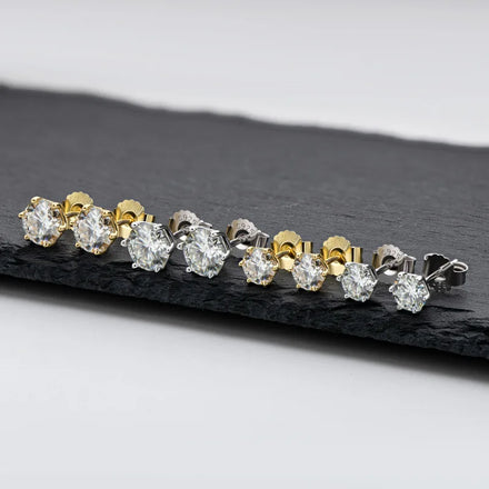 Classic Design 925 Sterling Silver Screw Back GRA Certificated Diamond Moissanite Stud Earrings