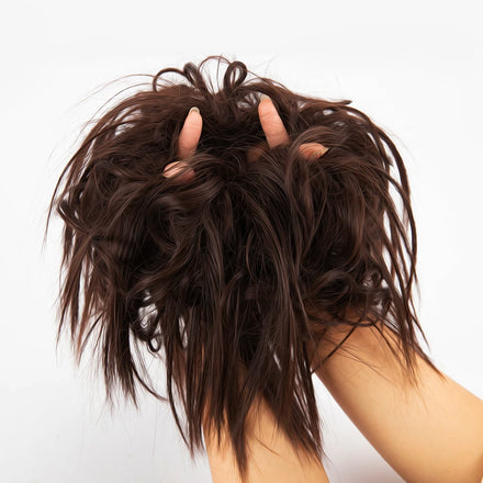 AliLeader Hair Bun Elastic Scrunchie Updo Curly Hair Synthetic Hair Chignon Messy Curly Hairpieces for Women
