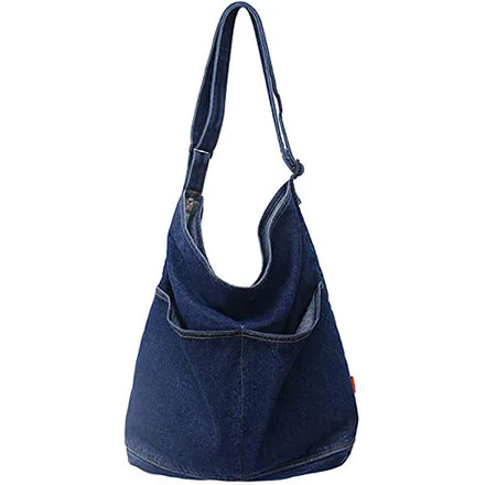 Ruthbag 2022 Retro Crossbody Bag Large Capacity Denim Hobo Tote Casual Canvas Ladies Purse for Women for Summer