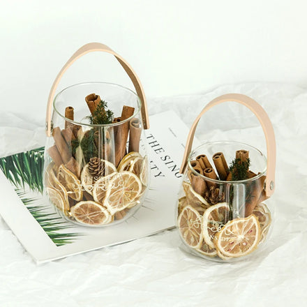 Hot Selling Dried Plants Cinnamon Lemon Pine Cone Boho Decor Portable Glass Flower Gifts Father's Day Wedding Mother's Day