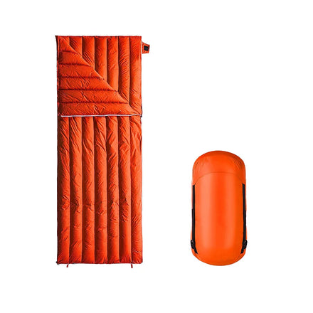 Woqi Warm Compact Ultralight Waterproof Nylon Envelop Duck Down Sleeping Bag for Camping Hiking