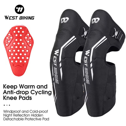 WEST BIKING Winter WIndproof Thermal Cycling Bicycle Knee Pads Leg Cover Anti-Drop Waterproof Motorcycle Protective Pad