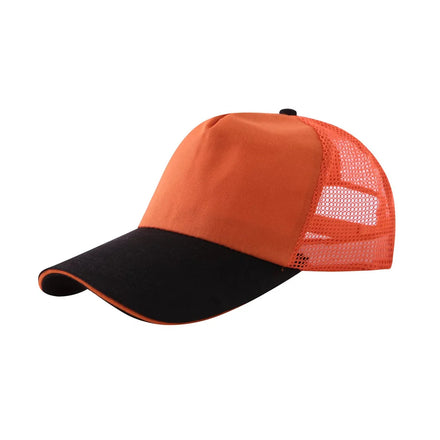 Color Blocking Polyester Mesh Baseball Hat Accept Logos' Customization Sports Hats Unisex Outdoor Summer Baseball Hat