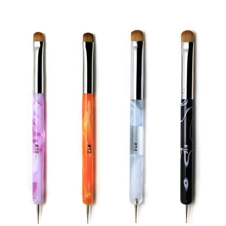 YALIXIN Kolinsky Hair Nail Cleaning Brush #10-#16 Luxury French Art Brush with Crimped Ferrule Printable Logo Acrylic Handle
