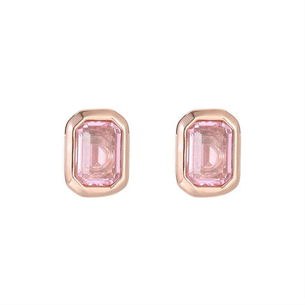 Simple Fashion Women Charm Earring Stainless Steel Gemstone Stud Earrings