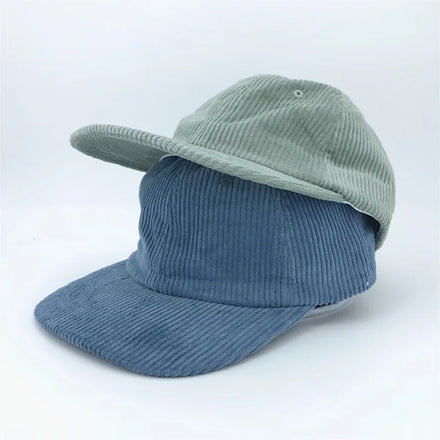 Plain Blank Custom Corduroy Adjustable Buckle 6 Panel Snapback Cap Hats