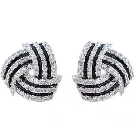 Red Female Personality Huggie Earrings with Zircon Simple Geometric Drop Design Trendy Alloy Jewelry