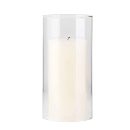 Clear Cylinder Tube Candle Holder Glass Chimney for Candle Open Ended Clear Glass Lamp Shade for Big Candles