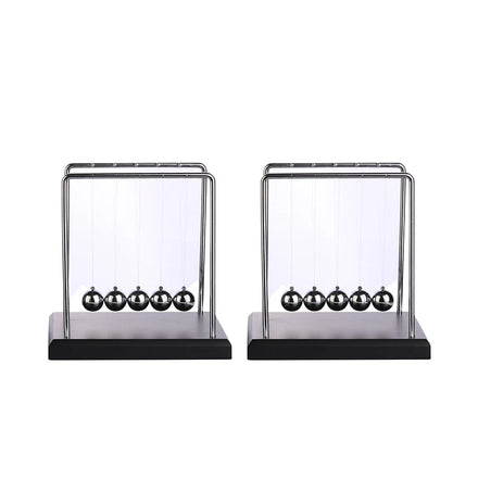 Engraved Logo Metal Newton Pendulum Ball Newton's Cradle Balance Ball Rectangle Shape Customizable Black Nickel Plating Silk