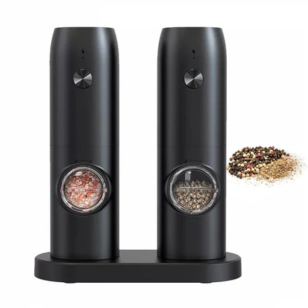 Larger Capacity One Hand Operation Adjustable Coarseness Electric Automatic Rechargeable Salt and Pepper Grinder with LED Light