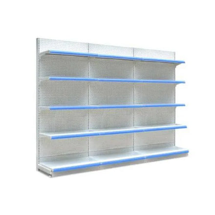 Factory Custom Size Color Metal Gandola Shelves White Supermarket Display Racks