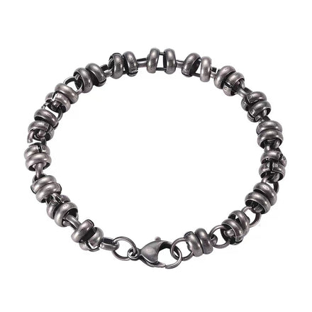 Cheap Handmade Stainless Steel Vintage Silver Twisted Cable Motorcycle Chain Bracelets for Men Women