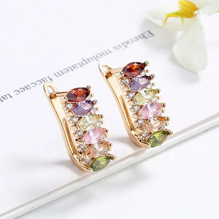 18k Gold Round Monissanite Earring Africa Custom Crystal Stone Earrings With Logo