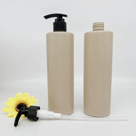 200ml 300ml 500ml PP Eco Friendly Recycle 500ml Wheat Straw Plastic Biodegradable Cosmetic Shampoo Bottle with Pump
