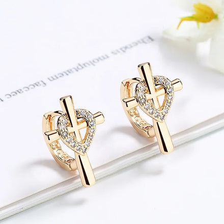 New Designer Earing Gold Plated 18K Ear Ring Jewelry Zircon Stud Earrings for Woman
