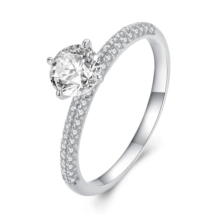925 Sterling Silver Dazzaling Shiny Big AAA Cubic Zirconia Promise Rings for Women Wedding CZ Ring Fashion Jewelry Gift BSR332