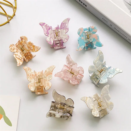 New Acetate Butterfly Hair Claw Grab for Womens butterfly Print Small Acetate