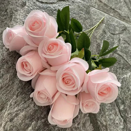 New Arrival T-0502 Artificial Silk 9-Head Rose Bouquets Flower Rose for Wedding Decoration
