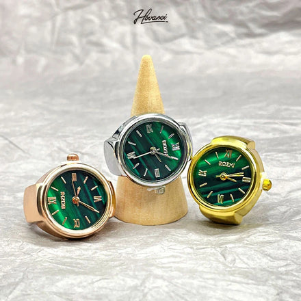HOVANCI Women Men Ring With Watch Unisex Digital Round Elastic Quartz Finger Ring Watches Jewelry for Gift