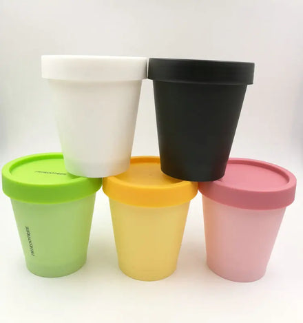 200g Black Wide Mouth Jar Empty Plastic Packaging Pink Jar Big Cosmetic Cream Pot With Lids