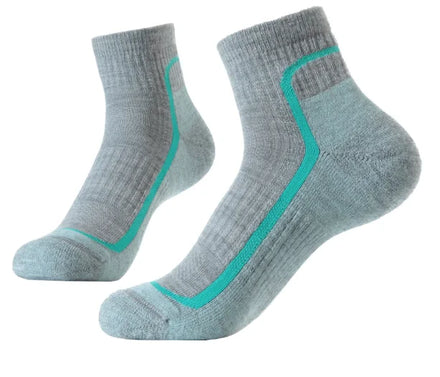 Custom Women's Multicolor Wool/Nylon Winter Sports Socks with Cushioned Grip for Outdoor Running Walking Hiking