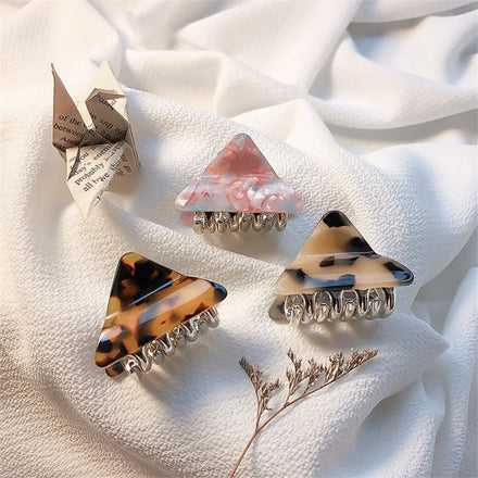 Leopard Print Hair Accessories 4.5 cm Shark Clips Geometric Metal Small Hair Clip Claw Metal Vintage Pendant Hair Clip Claw