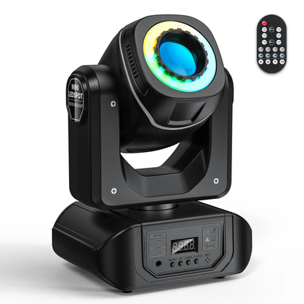50W LED Moving Head Light 8 Gobos 8 Colors Spotlight by DMX 512 Sound Activated with Remote Control Stage Lights