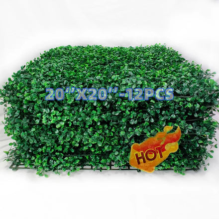Anti-UV Plastic Artificial Hedge Boxwood Panels Green Plant Vertical Garden Wall for Indoor Outdoor Decoration
