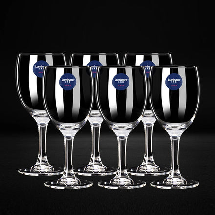 Luminarc ELEGANCE Long Stem Wine Glasses Lime Red Wedding Free Top Clear Drinking Glasses Color Box Gift Set