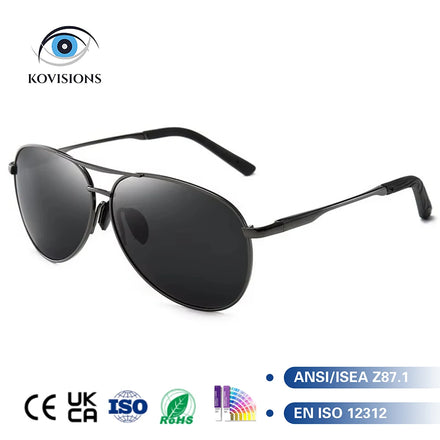 Classic Pilot Sunglasses UV400 Protection Polarized Lens Metal Frame Stylish for Men Driving Outdoor