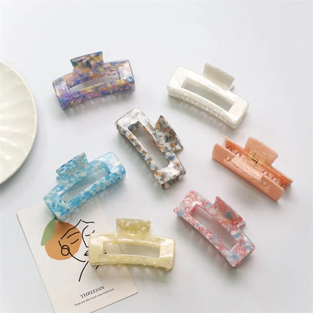 Large Claw Clamp Floral Square Hair Claw Clip Tortoiseshell Eco Friendly Acetate Women Claw Clips