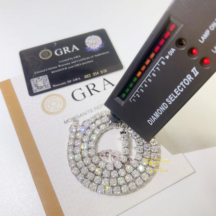Ready to Ship Bulk Stock Top Quality Wholesale Price 3mm 4mm 5mm 925 Silver Bracelet Necklace Moissanite Tennis Chain