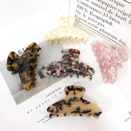 Korean Women's Net Red Same Acetic Acid Grab Clip for Girl Hair Accessories Super Fairy Simple Hair Clip 8.5cm Disc Hair Grab Cl