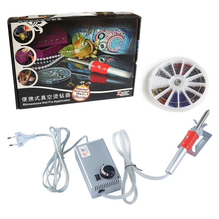 Automatic Suck Heat Hotfix Rhinestone Applicator Machine Wand Iron on Tool With Aspirator for Manual Fix Strass Craft Clothe Dec