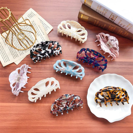 Wholesale Custom Manufacturer Sustainable Hair Setting Clips Totoise Big White for Women Thin to Thick Hair