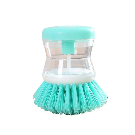 2 in 1 Eco-Friendly PP Plastic Kitchen Dish Scrubber with Soap Dispenser and Nylon Bristles for Pot and Pan Cleaning